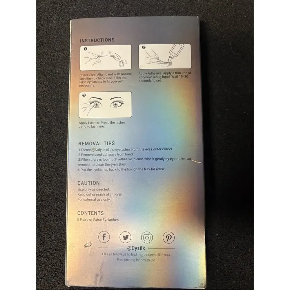 DYSILK 5 Pair False Eyelashes Natural Glam Wispy Lash Set